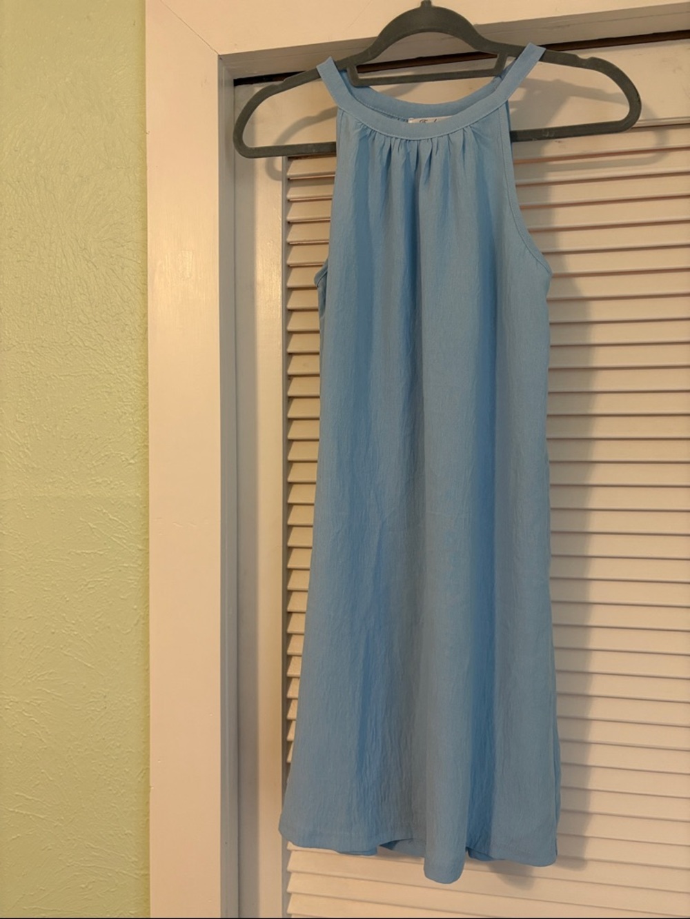 Light Blue Sleeveless Halter Dress